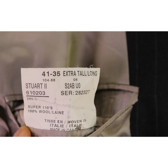 Paul Stuart Charcoal Gray Chalkstripe 2-Btn Super 110's Wool Suit 41XL - Picture 8 of 9